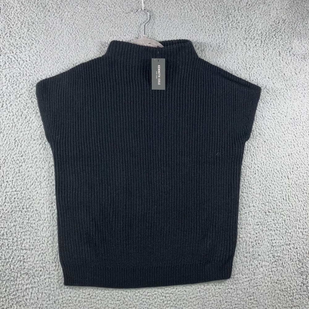 Kenneth Cole Mock Neck Sweater Women Small Sleeveless Academia Minimalist Basic‎